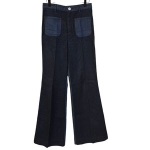 Kate Spade High Waisted Flare Wide Leg Colorblock Jeans‎ sz 28